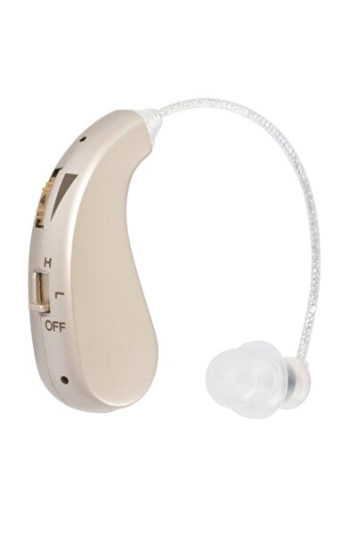 Flippy Aparat auditiv retroauricular reîncărcabil, rabatabil, cu încărcător, 12 x 8,5 x 4 cm, 89 g, auriu