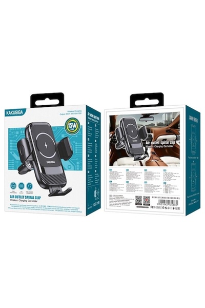 KAKU Suport Auto (KSC-1158) Wireless cu incarcare Wireless, 15W, fixare dubla...