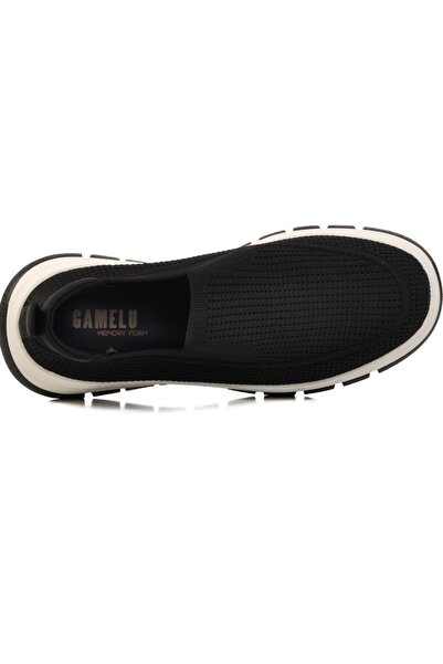 GAMELU Point Men's Black and White Cloth Dad Orthopedic Memory Foam Thick Walking Casual Sneaker Sports Shoes