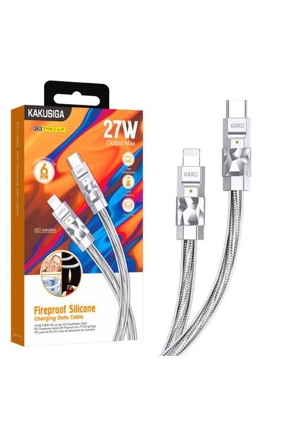KAKU Cablu Date si Incarcare (KSC-956), USB-C la Lightning, PD27W, QC3.0, 1m, Gray