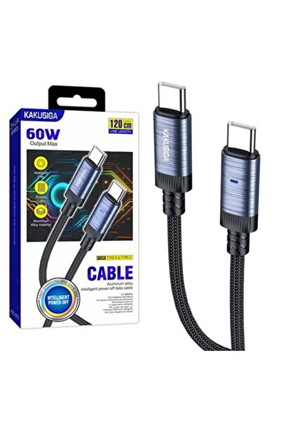 KAKU Cablu Date si Incarcare (KSC-972) USB-C, PD60W, QC3.0, Smart On-Off, Braided, 1m, Black