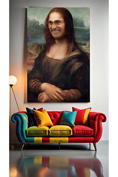 özkacar FUNNY MONA LISA Home Wall Salon Salon de înfrumusețare Birou Magazin ...