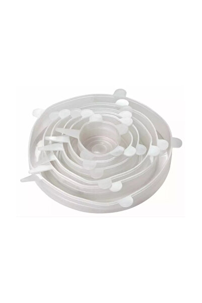 Kinghoff Set of 6 silicone lids KH 1902, -40 to 230°C, Airtight fit, Reusable, Universal,Transparent