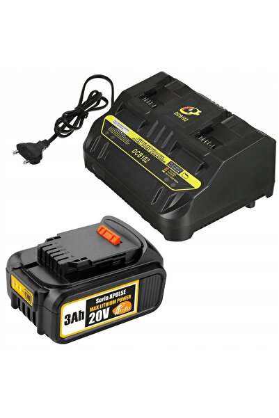 Rosfix Set Acumulator 20V 3.0Ah + Încărcător Dublu | Compatibil cu DeWalt XR 18V/20V
