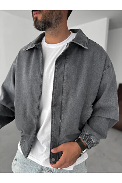 BYBASICMAN Антрацит Кот Бомбер Куртка STK-8023