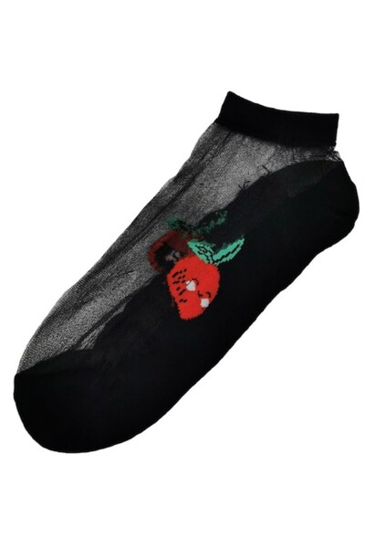 Doty SummerFruits women's socks, Red/Dark Black