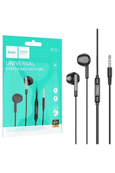 Hoco Casti cu fir (M123), In Ear, 3.5mm, 1.2m, Buton microfon și volum, HiFi, Negru