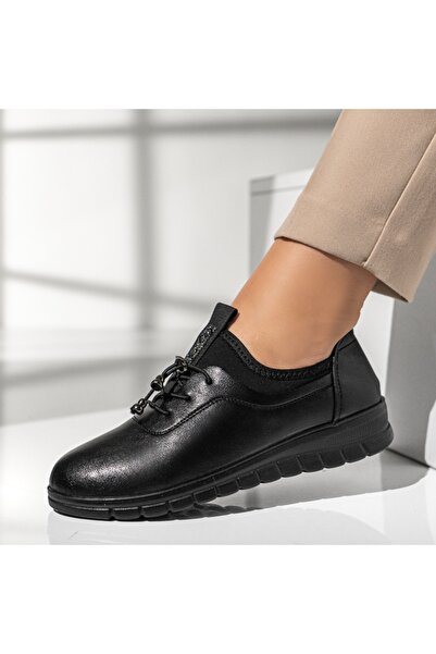 Modlet.ro Women's black casual shoes with elastic laces MOD09984