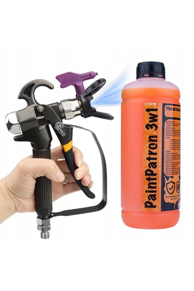 Rosfix Set Pistol Vopsit TurboJet TJ1 + Soluție PaintPatron 1L | Oțel Durabil
