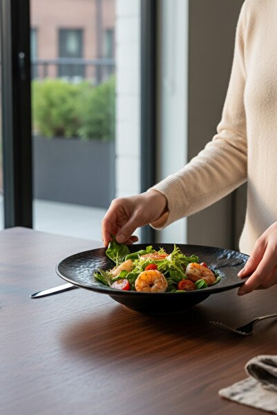 İREA PORSELEN Ruw Glam 24cm Porcelain Pasta Plate and Salad Plate