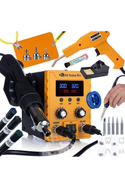 Rosfix Stație de Lipit 2în1 S2 Fusion PRO | 760W Hot Air + Spaw Plastik + Set...
