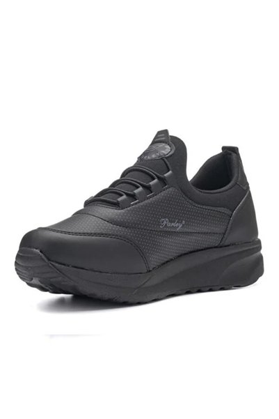 Generic Brand Kindep 940-24 Leather Anatomical Elastic Women's Sneaker Black