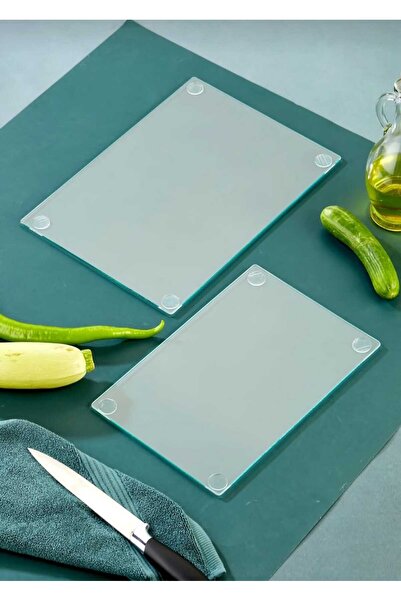 METALAY 2-Pack (20*30)(25*35) Transparent Tempered Glass Cutting Board - Heat Resistant, Shatter Resistant