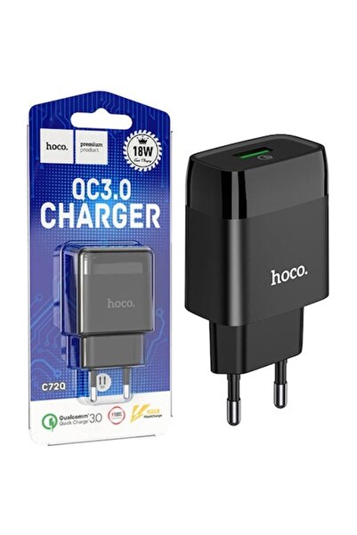 Hoco Adaptor Incarcare pentru Priza, C72Q, Port USB, Incarcare rapida 18W, Negru