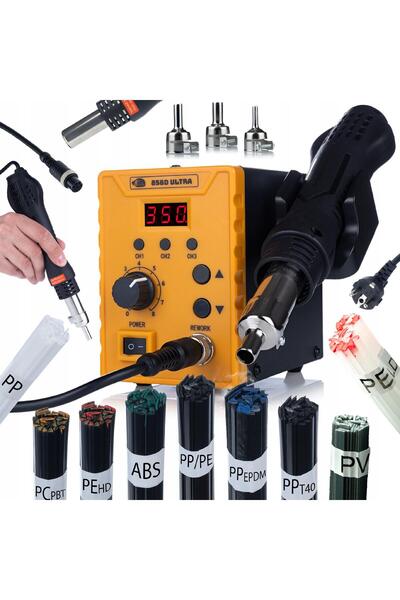 Rosfix Stație Lipire 858D Ultra 700W Set 9 Tipuri Plastic | 100–500°C, 120 l/min