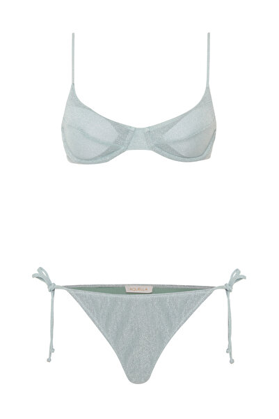 AQUELLA Μπικίνι Lurex Underwire Gold Glitter Aqua Green