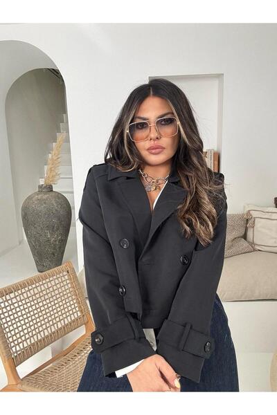 MEECY Kadın Viral Model Kısa Trençkot