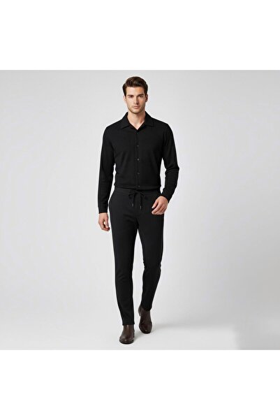 dwnwear Kışlık Likralı Krep Kumaş Erkek Gömlek ve Pantolon Takımı