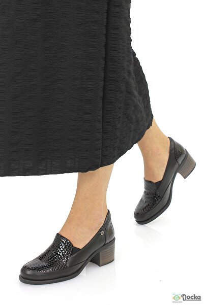 Mammamia Kadın Mevsimlik Klasık Kalın Topuklu Hakiki Deri Ayakkabı M26/KA3350