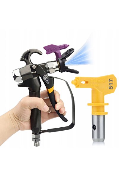 Rosfix Set Pistol Vopsit TurboJet TJ1 + Duza 517 | Oțel Precizie, Compatibil 1/4"