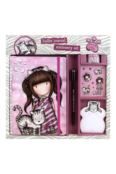 Santoro Gorjuss Bullet Journal with pen, stickers, Gorjuss Ruby Wild notebook