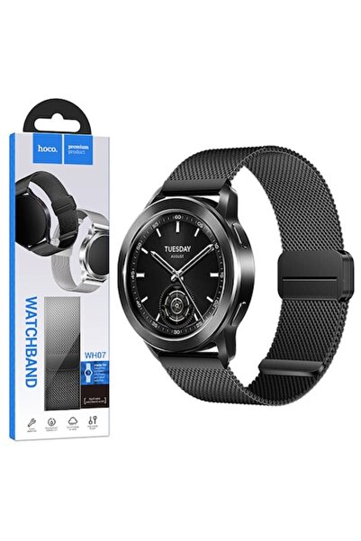 Hoco Curea metalică (WH07), ceas inteligent universal, conector de 20 mm, magnet, țesătură milaneză din oțel inoxidabil, neagră