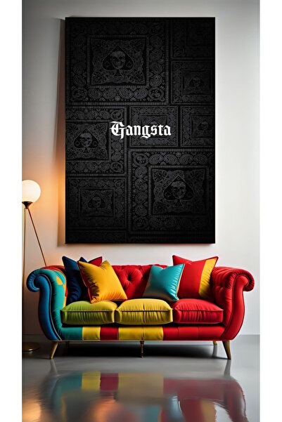 özkacar GANGSTA YAZILI Tablou pe pânză pentru decorarea casei, salonului, sal...