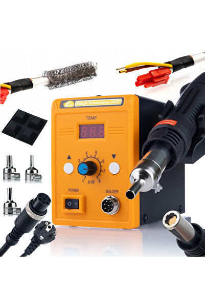 Rosfix Stație Lipire Hot-Air 858D Set 3 Duze | Putere 700W, 100–500°C, ESD Safe