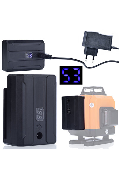 Rosfix Set Acumulator 3500mAh + Încărcător | Pentru Nivelă Laser cu Ecran LCD