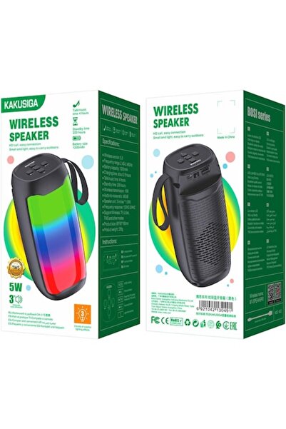 KAKU Boxă portabilă (KSC-822), Wireless BT 5.0, 1.5W, 1200mAh, card TF, lumină ambientală, neagră