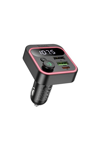 Hoco Modulator FM/Încărcător Auto (E85), PD38W, 1xUSB-C, 2xUSB-A, LED Ambient...