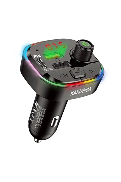 KAKUSİGA Transmițător Kakusiga, Bluetooth 5.0, 2x Porturi USB, USB-C, Negru