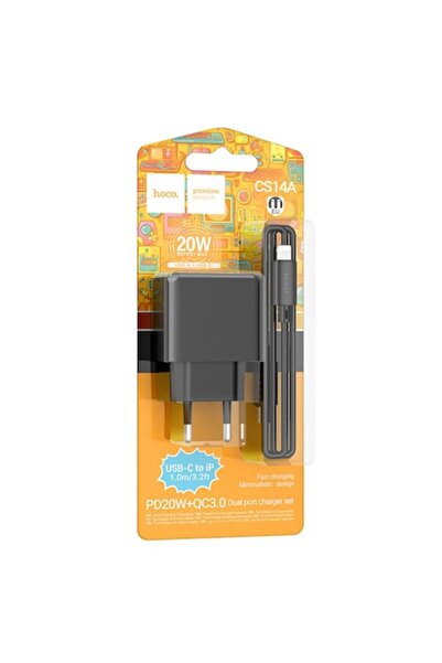 Hoco Încărcător de perete (CS14A) + cablu Lightning, 20W, 1xUSB-C, 1xUSB-A, P...
