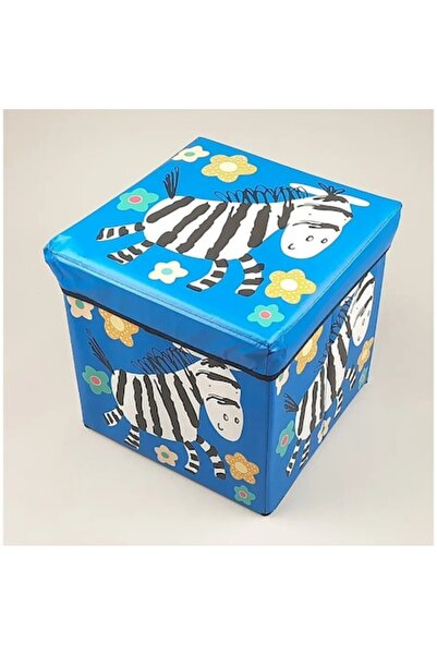 The Toy Cutie pliabilă pentru jucării cu design zebră, 30x30x30 cm, albastră