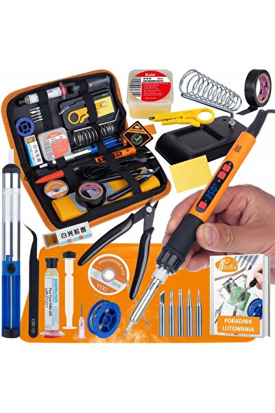 Rosfix Set Pistol de Lipit 80W LCD | 16 Piese | 180–500°C | Etui Inclus