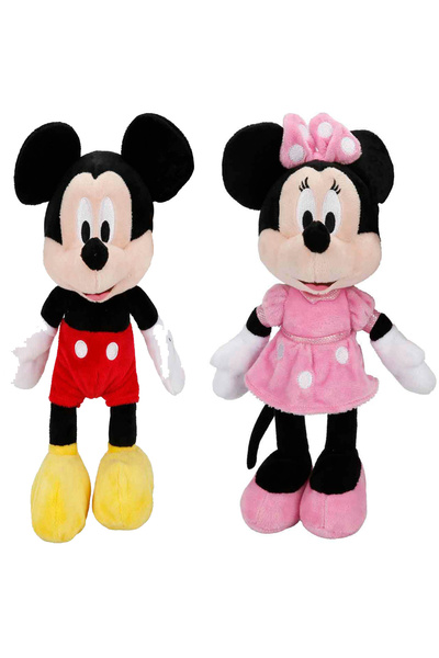 Cici Oyuncak Orijinal Lisanslı 25 cm Mickey Mouse & Minnie Mouse 2'li Peluş H...