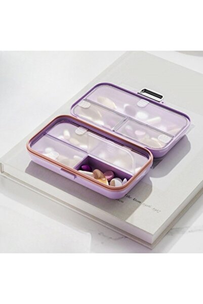 Flippy Medicine Box, Flippy, Purple, 7 Compartments, Portable and Compact, 11x7.2x3.5 cm