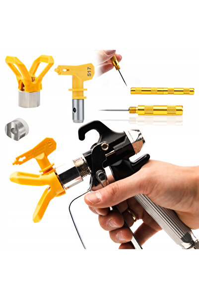 Rosfix Set Pistol Vopsit + Duză 517 | 248 Bar, 1/4", Compatibil cu Graco/Wagner