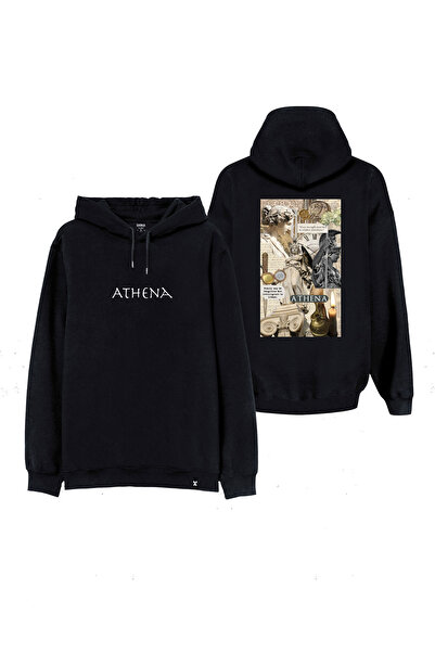 MODA هوديي أثينا مطبوع باللون الأسود