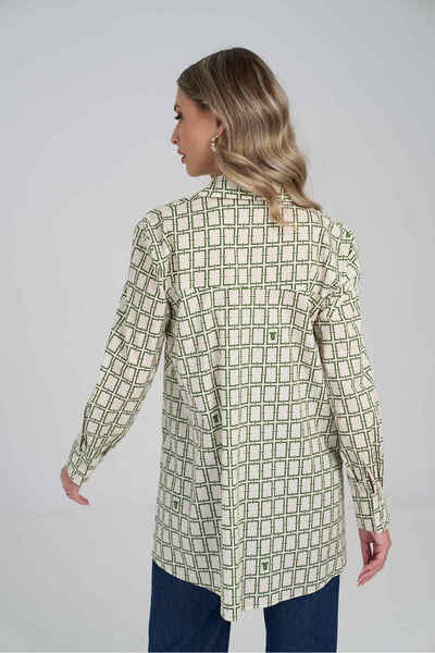 Couture de Marie Women's casual shirt with modern geometric print – Petra