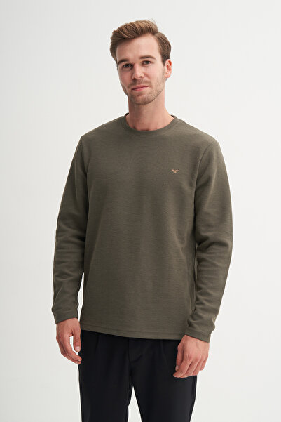 Cazador Премиум суитшърт с вафелна текстура от памучна смес, с редовна кройка - 53190