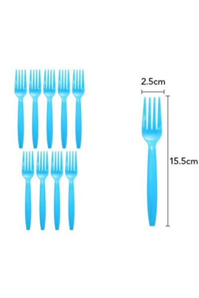Flippy Set 10 furculite de unica folosinta 15.5 x 2.5 cm, albastru