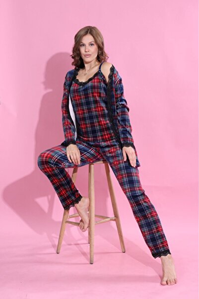 Elit Жіночий 3-компонентний комплект вечірнього халата з оксамиту