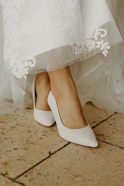 Egepass ROCHIE DE MIREASĂ DETALIATĂ DİVA İNCİ PANTOF STILETTO PENTRU FEMEI