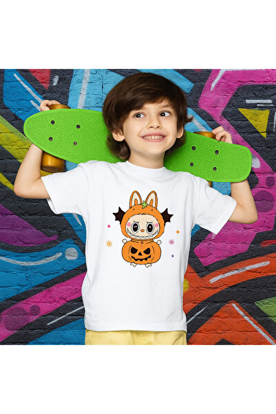 OEM Tricou copii unisex alb cu imprimeu Labubu, 100% bumbac, alb, 66