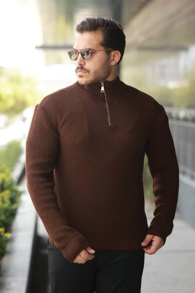 BY İMPALA MODA OVERSIZE SWEATER WITH SEMI ZIPPER