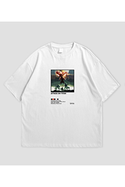 SVART WEAR تي شيرت أنيمي أتاك أون تايتن للجنسين بمقاس كبير