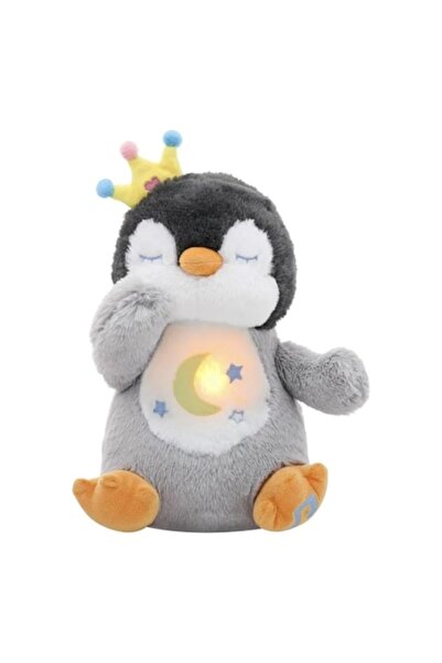 MASHASHOP Pinguin muzical interactiv cu lumină care respiră, multicolor, 30 cm