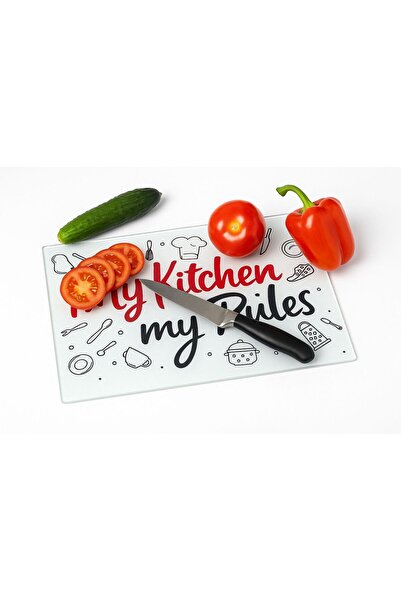 TEN DİJİTAL Glass Cutting Board Tempered Patterned 20X30