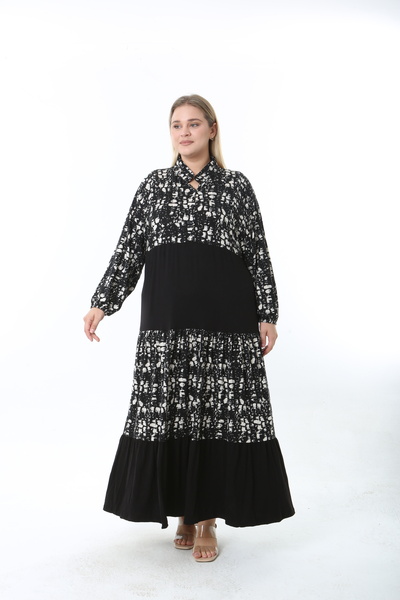 XL Modam Women's Patterned Lycra Plus Size Dress